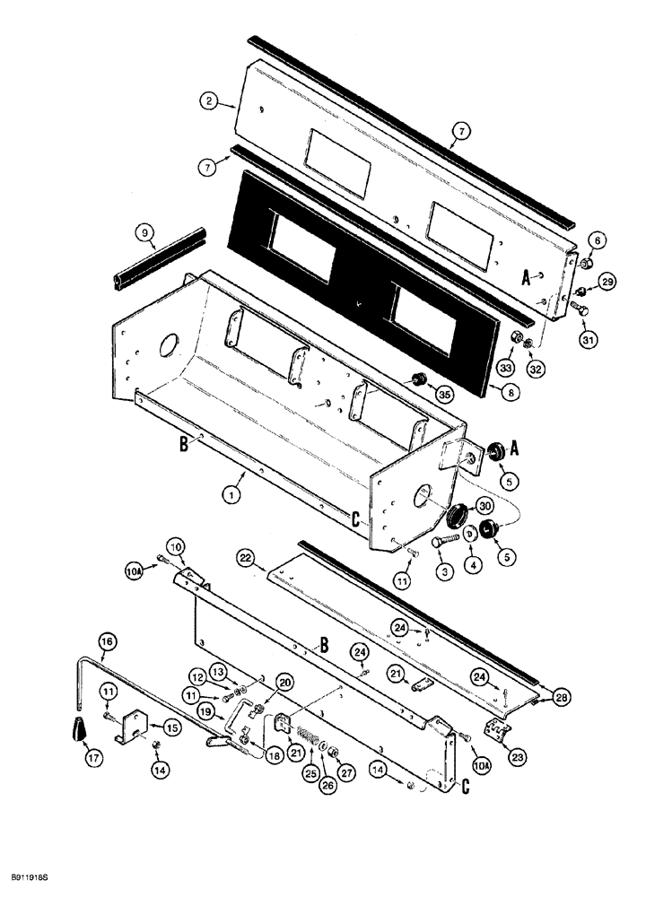Схема запчастей Case 850G - (9-66) - CAB ASSEMBLY - BLOWER HOUSING AND AIR FLOW CONTROL (05) - UPPERSTRUCTURE CHASSIS