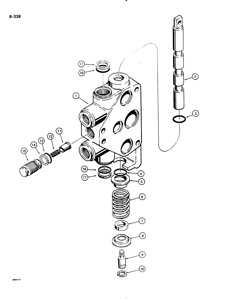 Схема запчастей Case DH4B - (8-338) - BOOM AND DIPPER SECTION (08) - HYDRAULICS