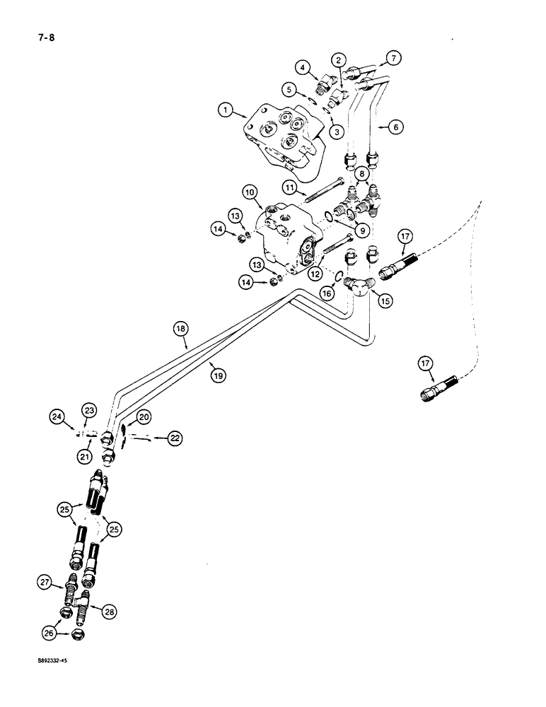 Схема запчастей Case W14C - (7-08) - BRAKE SYSTEM, AT MASTER CYLINDER AND BRAKE VALVE (07) - BRAKES