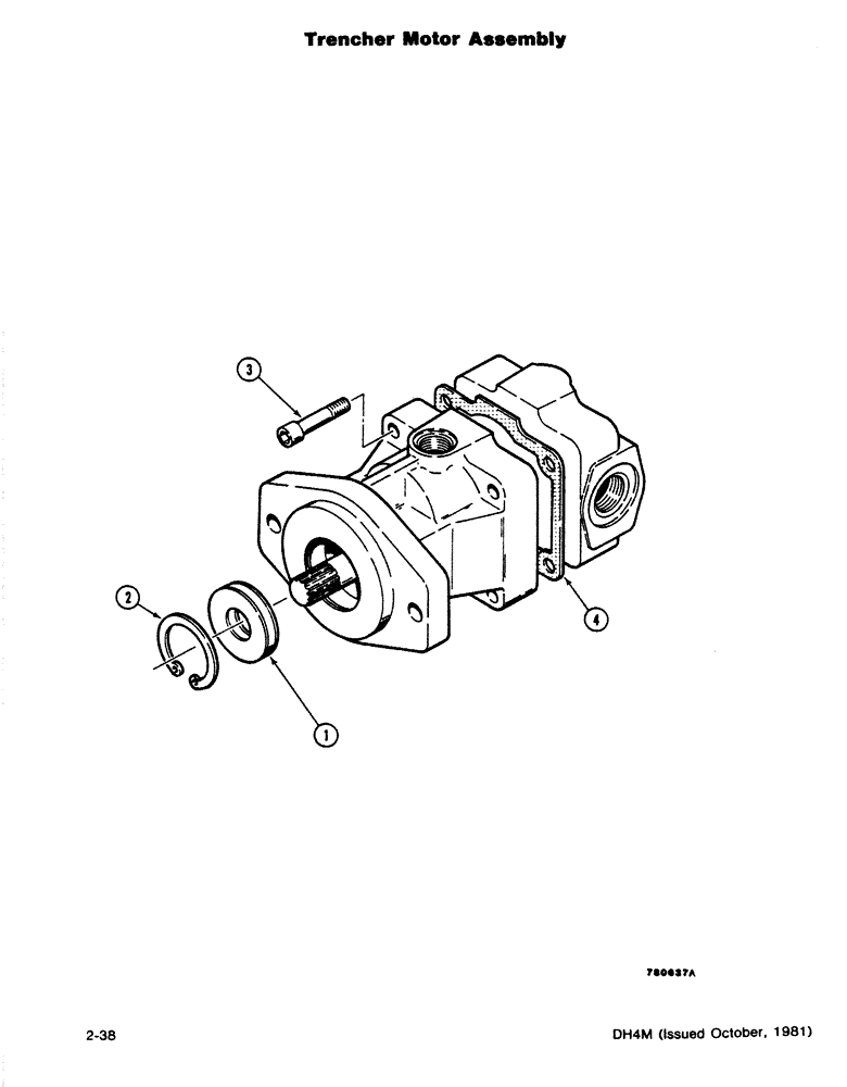 Схема запчастей Case DH4 - (2-38) - TRENCHER MOTOR ASSEMBLY (89) - TOOLS