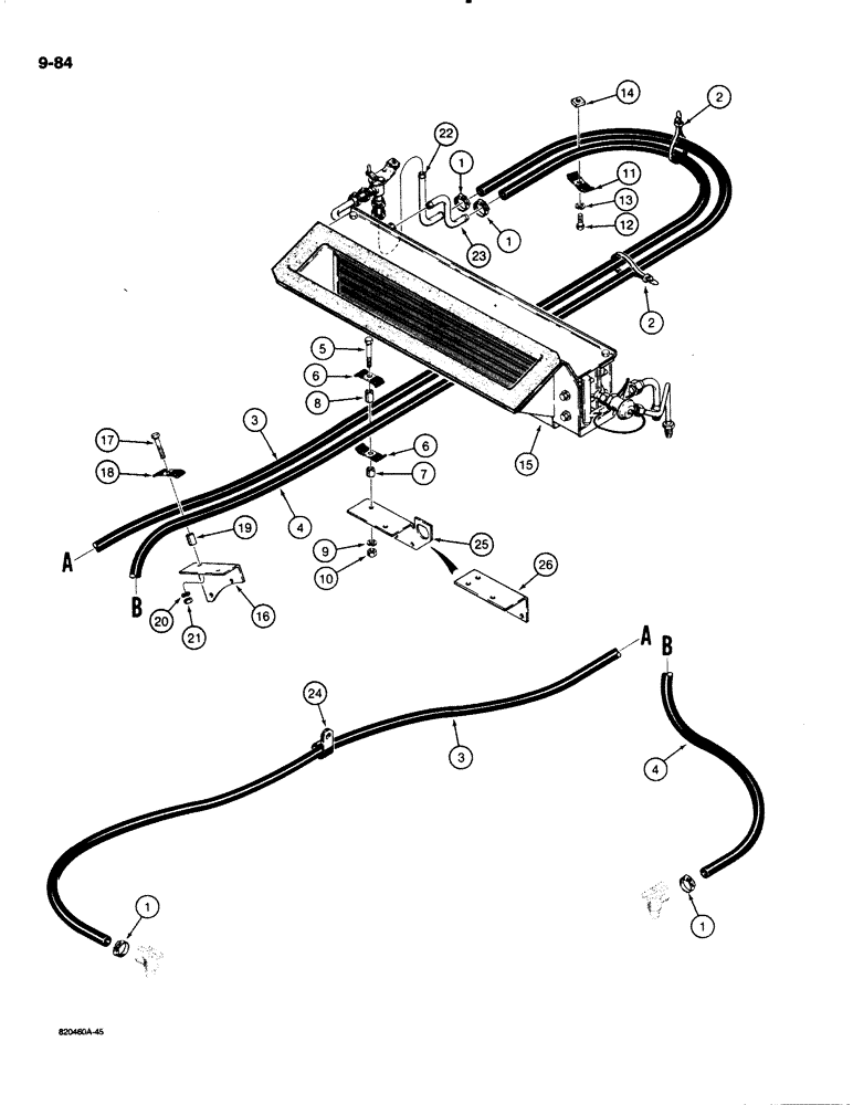 Схема запчастей Case W20C - (9-084) - HEATER LINES (09) - CHASSIS/ATTACHMENTS