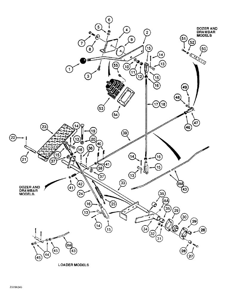 Схема запчастей Case 1150E - (3-02) - THROTTLE CONTROL LINKAGE (03) - FUEL SYSTEM