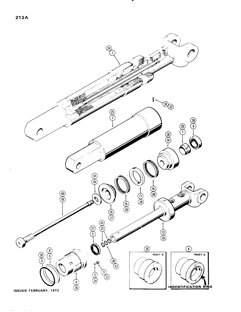 Схема запчастей Case 1150 - (213A) - G34280 AND G34281 DOZER TILT CYLINDERS, 3-1/2" DIA. CYLINDER W/ 6" STROKE (07) - HYDRAULIC SYSTEM
