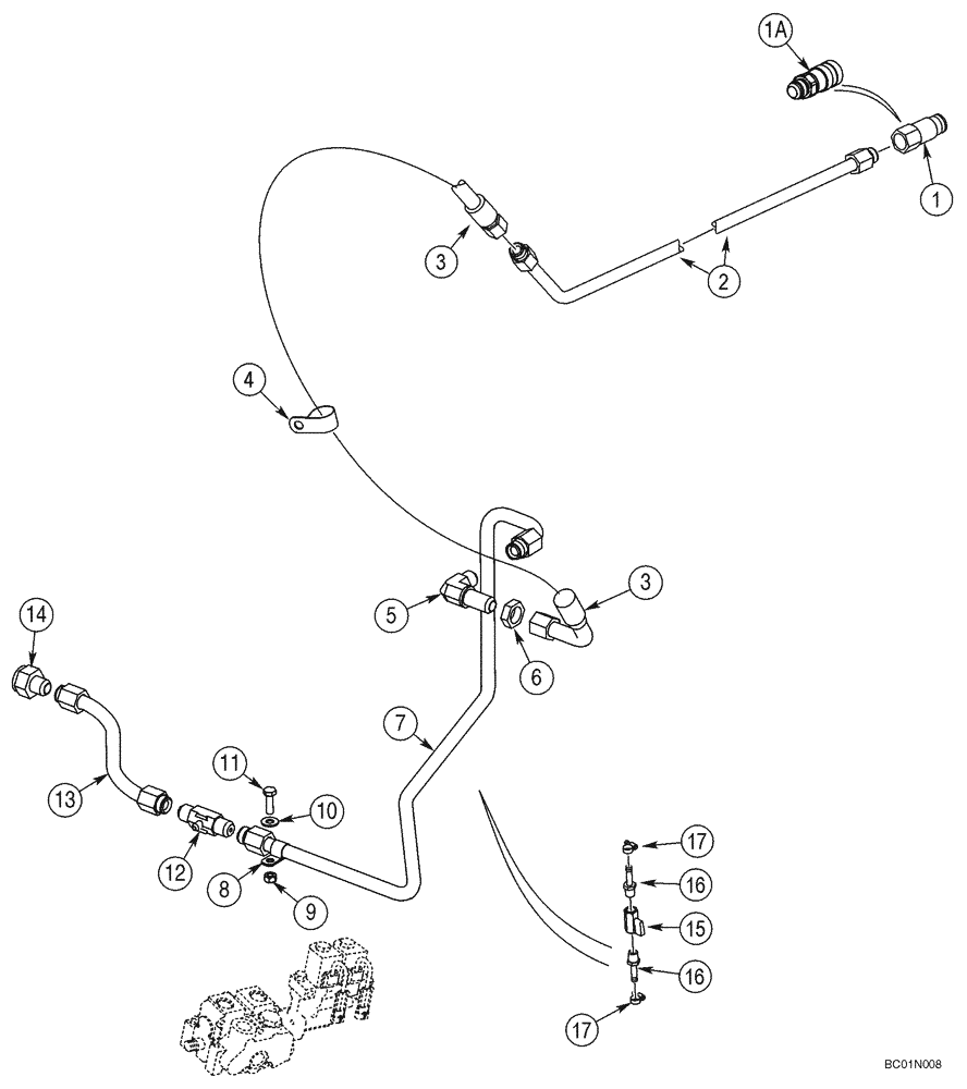 Схема запчастей Case 85XT - (08-19) - HYDRAULICS, ATTACHMENT - HIGH FLOW, GEAR (08) - HYDRAULICS