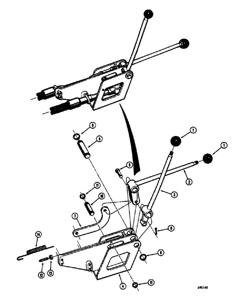 Схема запчастей Case 300 - (176) - WINCH CONTROL LEVERS, SWEED WINCH (18) - ATTACHMENT ACCESSORIES