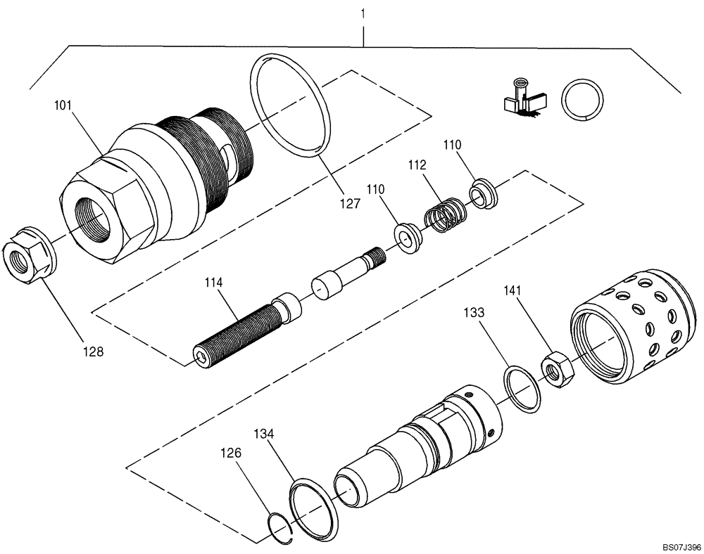 Схема запчастей Case 21D - (23.110[2811642002]) - VALVE, MAX. LOAD CONTROL (35) - HYDRAULIC SYSTEMS