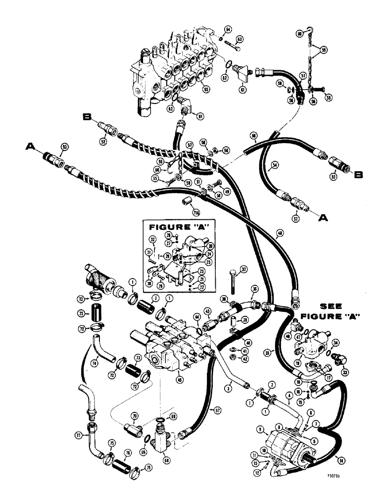 Схема запчастей Case 36 - (30) - BASIC BACKHOE HYDRAULICS 