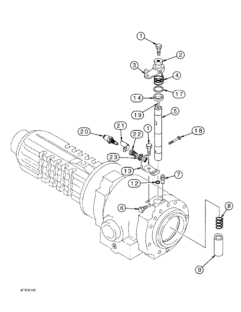 Схема запчастей Case 590SL - (7-05A) - REAR DRIVE AXLE, PARKING BRAKE (07) - BRAKES