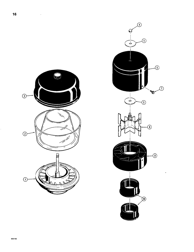 Схема запчастей Case 480C - (016) - PRE-CLEANERS (10) - ENGINE