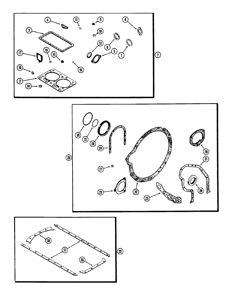 Схема запчастей Case 680CK - (026) - ENGINE GASKET KITS, (267) DIESEL ENGINE (10) - ENGINE