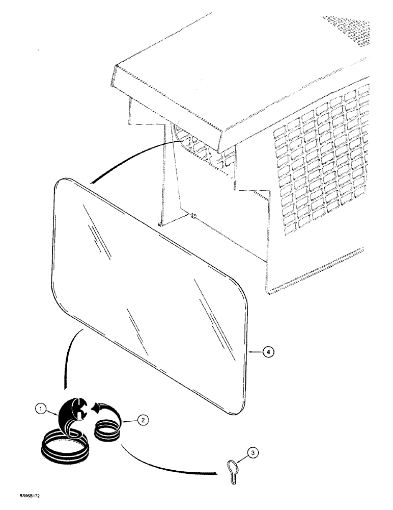 Схема запчастей Case 1825B - (9-28) - REAR WINDOW, IF EQUIPPED (09) - CHASSIS/ATTACHMENTS