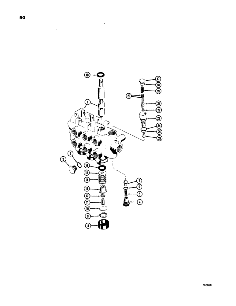 Схема запчастей Case 584 - (90) - FORK LIFT CONTROL VALVE, SHUTTLE OR HYDROSTATIC TRANSMISSION (35) - HYDRAULIC SYSTEMS