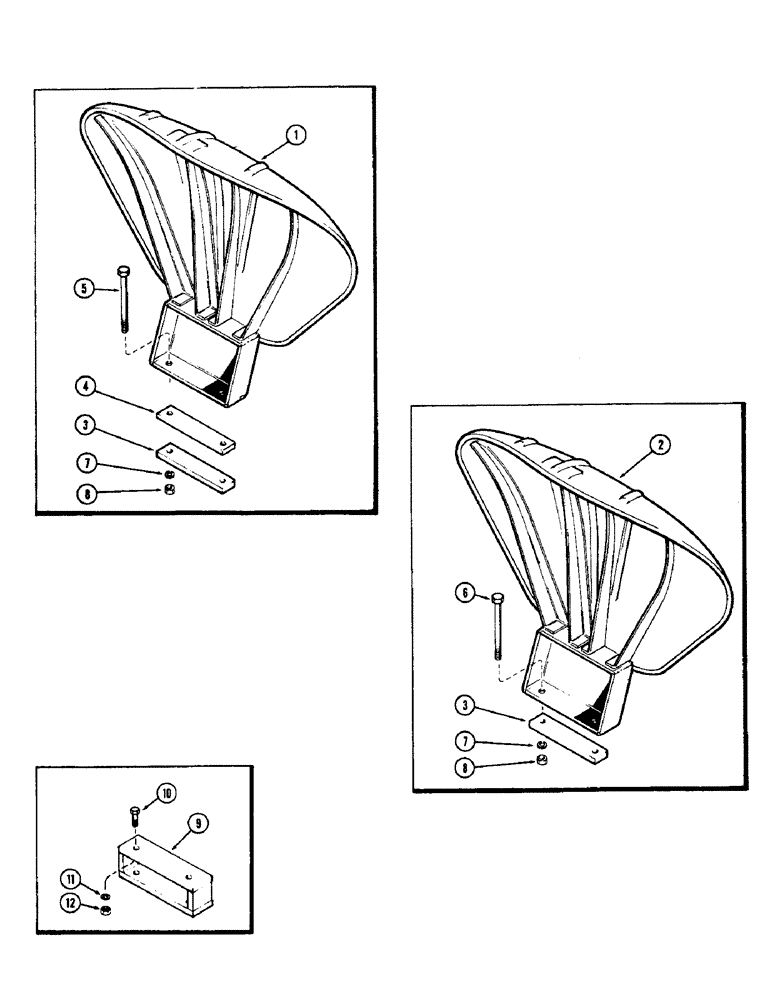 Схема запчастей Case 580 - (166) - FENDERS (90) - PLATFORM, CAB, BODYWORK AND DECALS