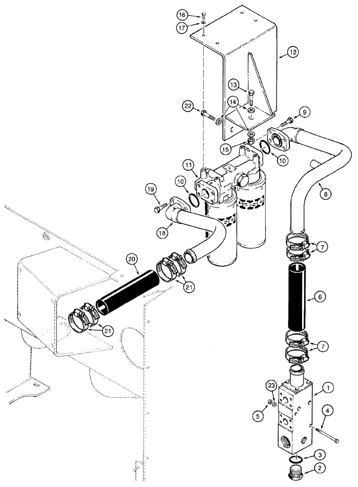 Схема запчастей Case 921B - (8-016) - HYDRAULIC CIRCUIT - COOLER BYPASS VALVE TO OIL FILTER AND HYDRAULIC RESERVOIR (08) - HYDRAULICS