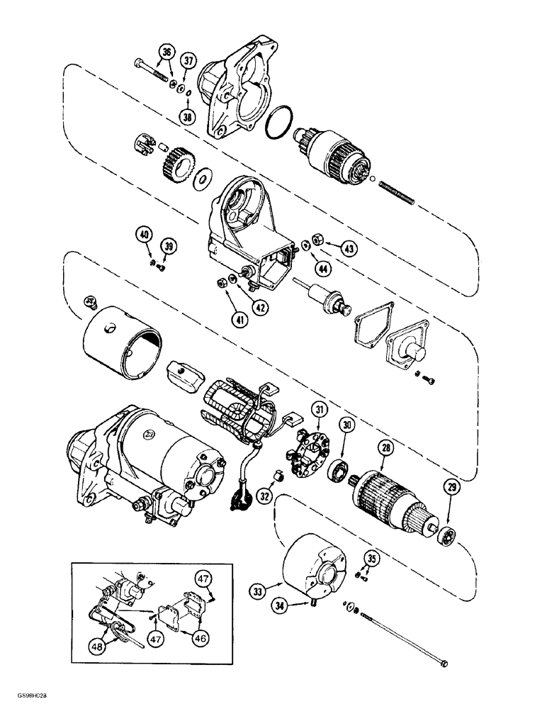 Схема запчастей Case 584E - (4-05) - *A170746 STARTER (04) - ELECTRICAL SYSTEMS