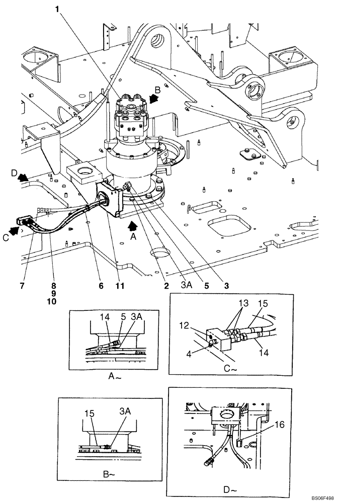 Схема запчастей Case CX135SR - (08-066) - MOUNTING - SWING MOTOR (08) - HYDRAULICS