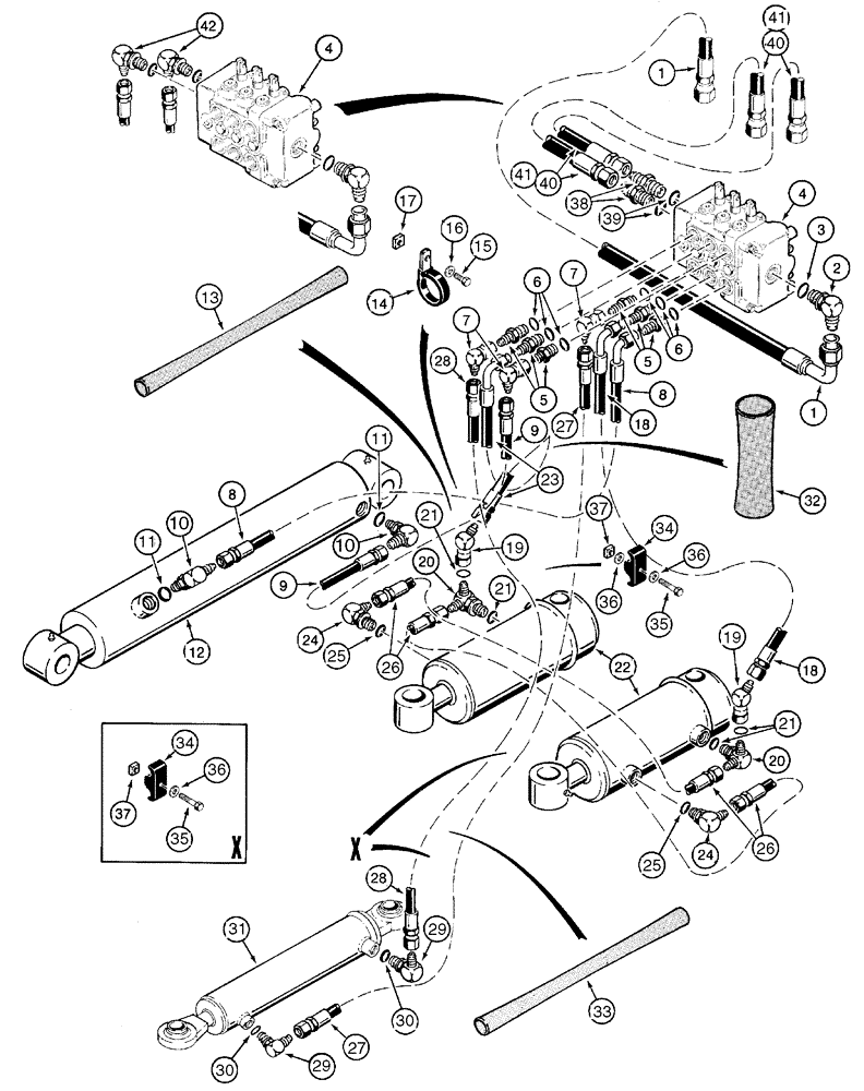 Схема запчастей Case 960 - (08-51) - HYDRAULICS PLOW SUPPLY (08) - HYDRAULICS