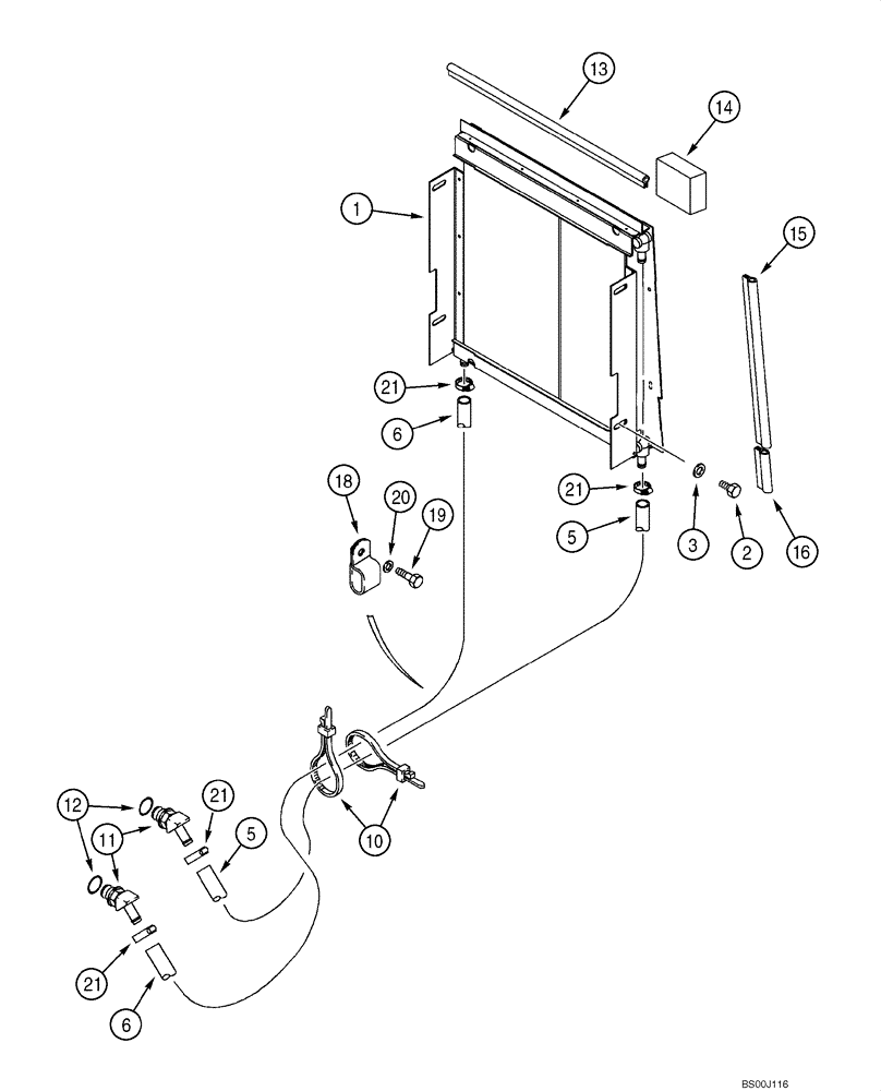 Схема запчастей Case 570MXT - (06-11) - COOLING SYSTEM - TRANSMISSION (WITH AIR CONDITIONING) (06) - POWER TRAIN