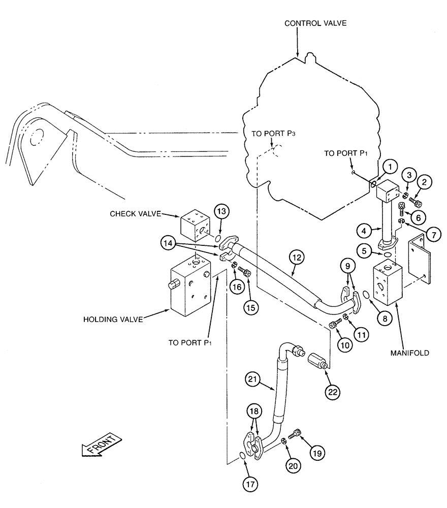 Схема запчастей Case 9050B - (8-112) - DOUBLE ACTION AUXILIARY EQUIPMENT OPTION, DUAL FLOW LINES (08) - HYDRAULICS