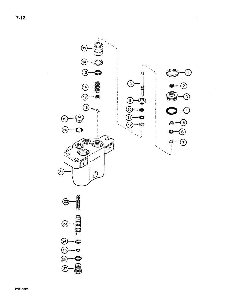 Схема запчастей Case W14C - (7-12) - BRAKE MASTER CYLINDER (07) - BRAKES