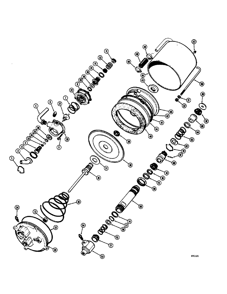 Схема запчастей Case W9E - (132) - HYDROVAC CYLINDER (07) - BRAKES