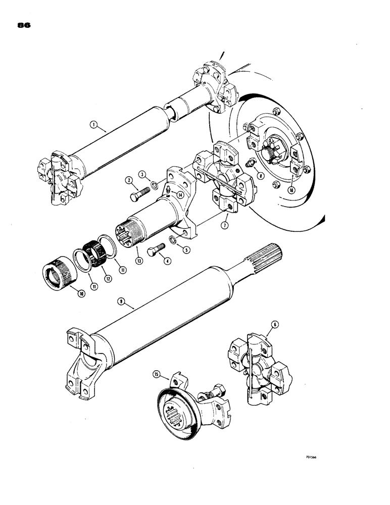 Схема запчастей Case W24 - (086) - FRONT DRIVE AXLE SHAFT (AXLE END) (06) - POWER TRAIN