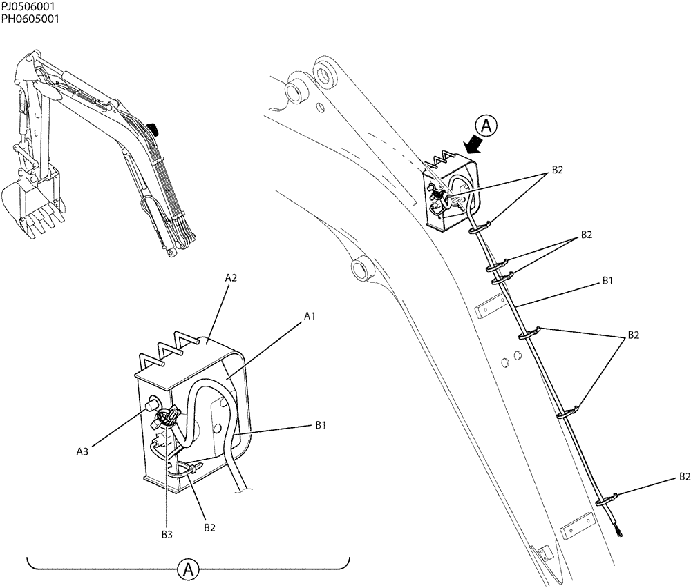 Схема запчастей Case CX50B - (03-005) - LIGHT INSTAL (BOOM) (55) - ELECTRICAL SYSTEMS
