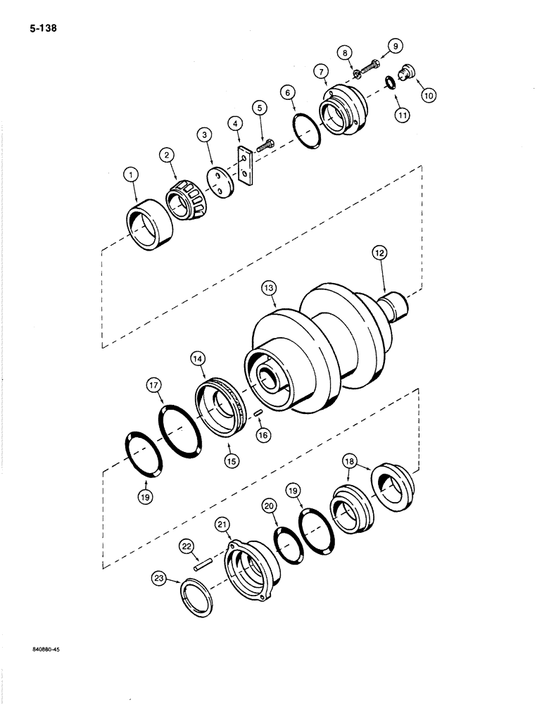 Схема запчастей Case 1080B - (5-138) - TRACK CARRIER ROLLER, *TYPE C (11) - TRACKS/STEERING