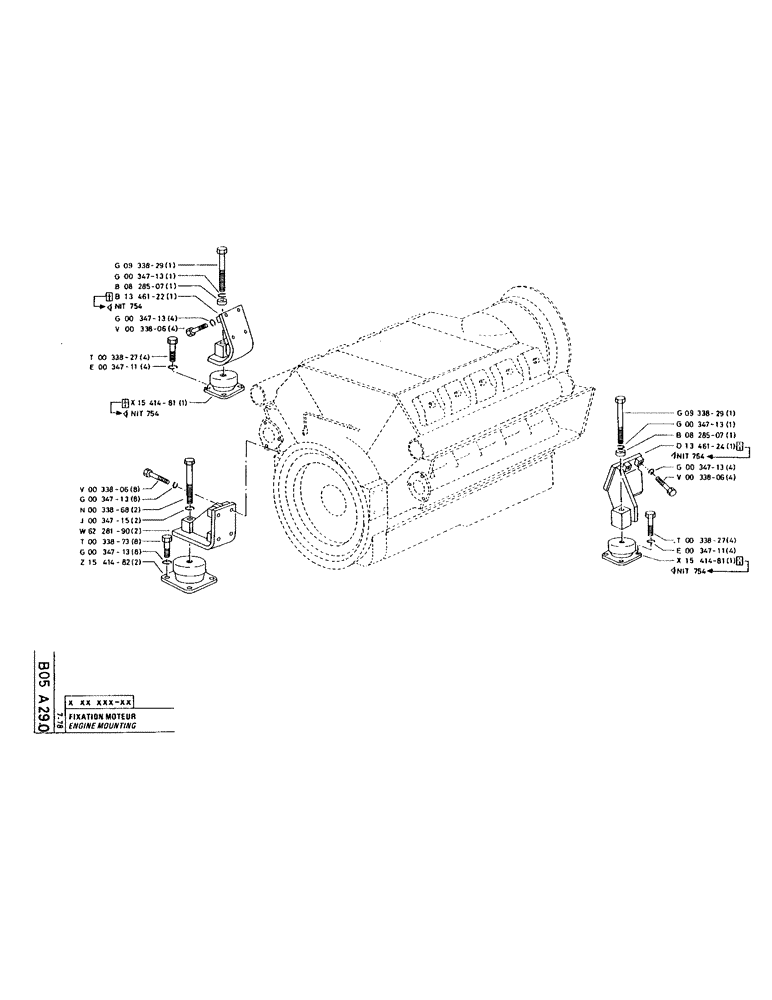 Схема запчастей Case 160CKS - (039) - ENGINE MOUNTING (01) - ENGINE
