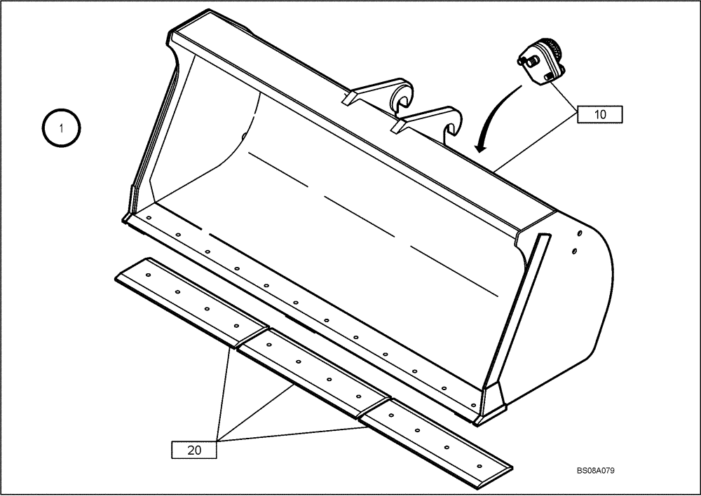 Схема запчастей Case 321D - (64.209[4552685000]) - LIGHT GOODS BUCKET MOUNTING PARTS 1,2M3+UM,-2100BR (82) - FRONT LOADER & BUCKET