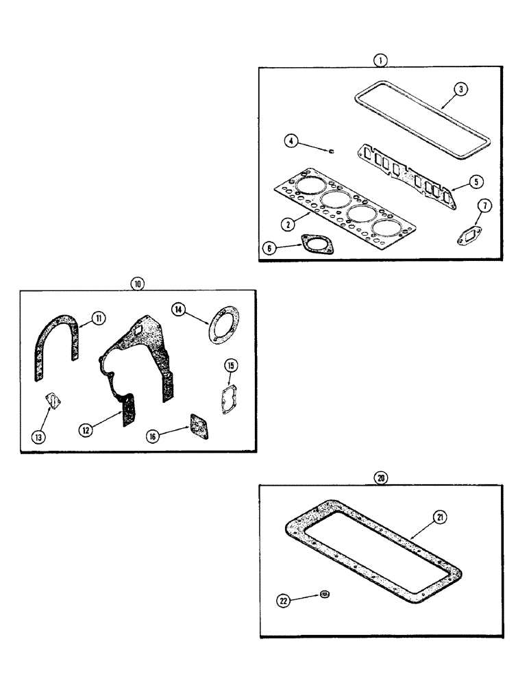 Схема запчастей Case 310G - (040) - ENGINE GASKET KITS, (148B) SPARK IGNITION ENGINE (01) - ENGINE
