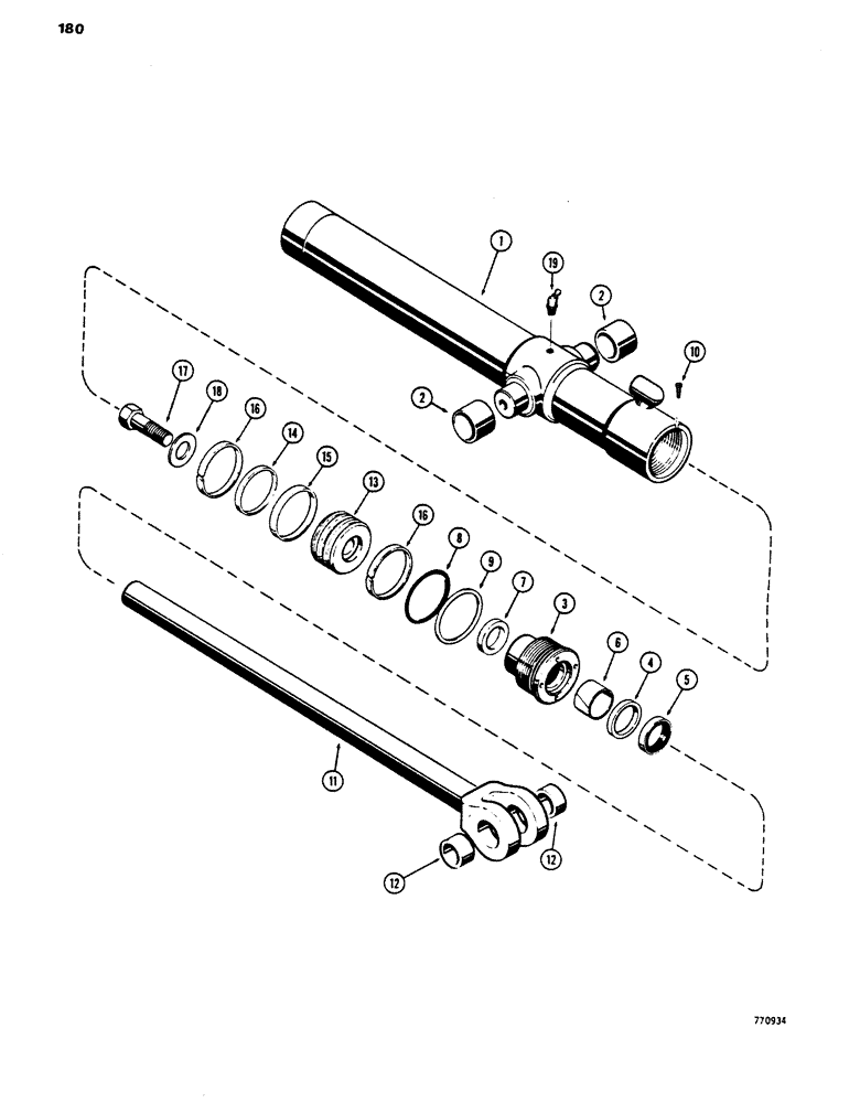 Схема запчастей Case 450 - (180) - G101220 AND G101221 LOADER DUMP CYLINDERS, TUBE IS STAMPED WITH CYLINDER PART NUMBER (07) - HYDRAULIC SYSTEM