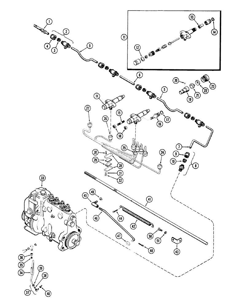 Схема запчастей Case 680CK - (030) - FUEL INJECTION SYSTEM, (267) DIESEL ENGINE (10) - ENGINE