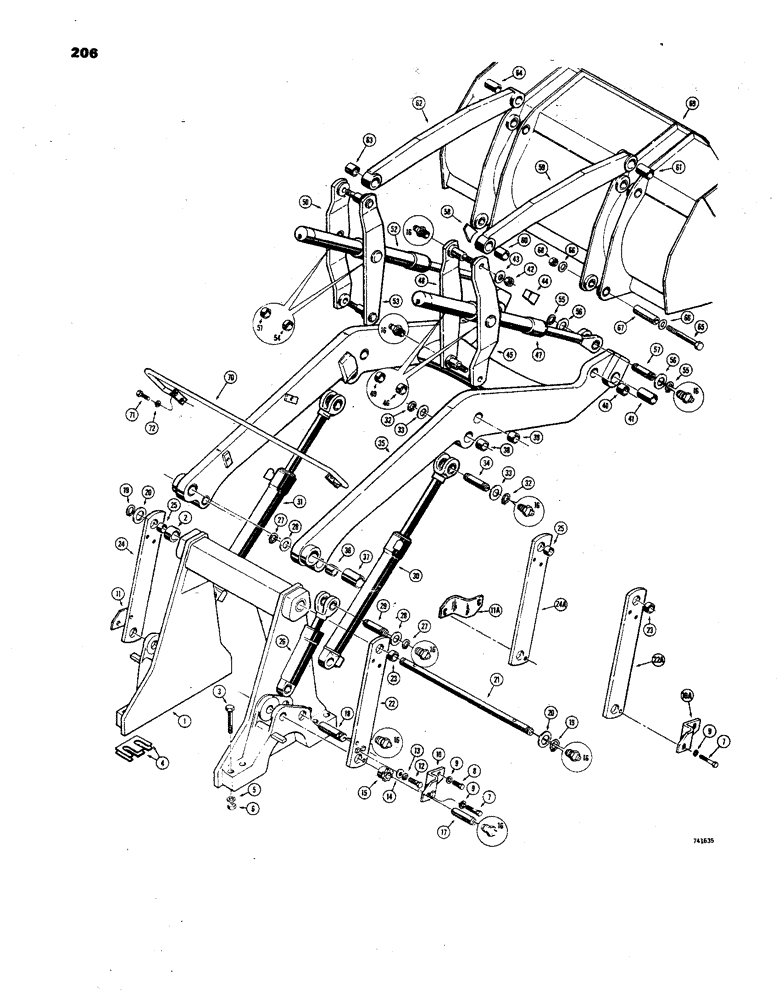 Схема запчастей Case 850 - (206) - LOADER - MECHANICAL (05) - UPPERSTRUCTURE CHASSIS