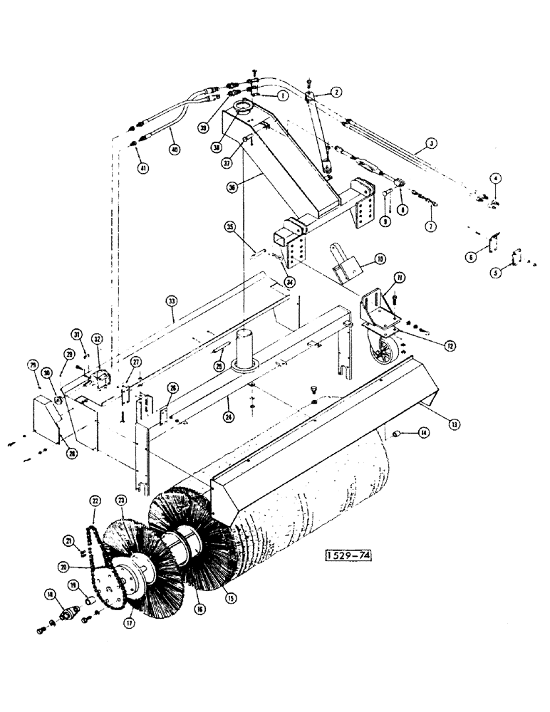 Схема запчастей Case 1529 - (192) - KEYSTAND CORE ANGLE BROOM 