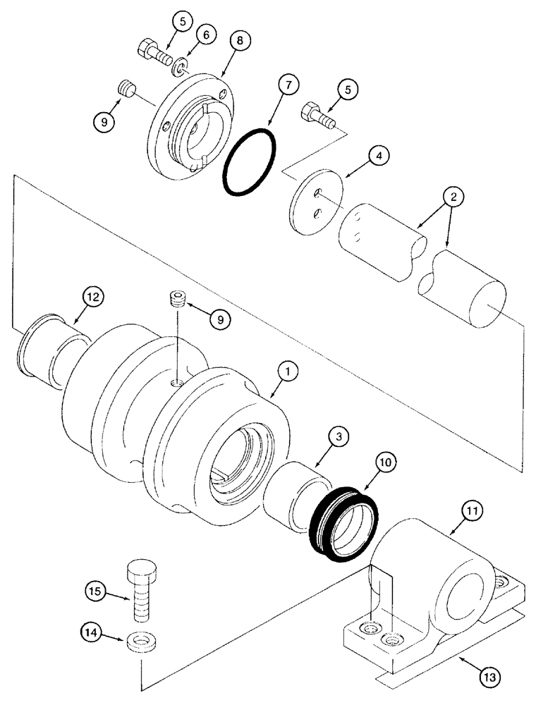 Схема запчастей Case 9050B - (5-018) - TRACK CARRIER ROLLER, MODELS WITHOUT TIMBER KING (05) - STEERING