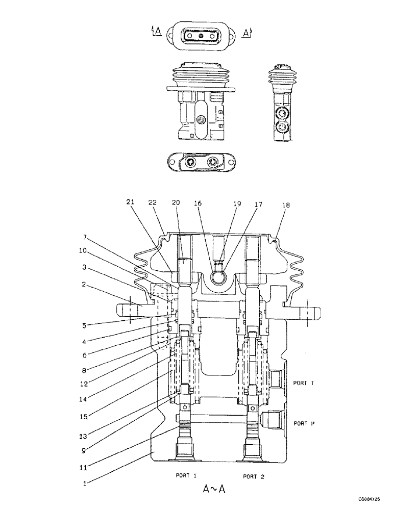 Схема запчастей Case 9007B - (8-092) - CONTROL PEDAL - OPTIONAL, OPTIONAL, DOZER BLADE (08) - HYDRAULICS