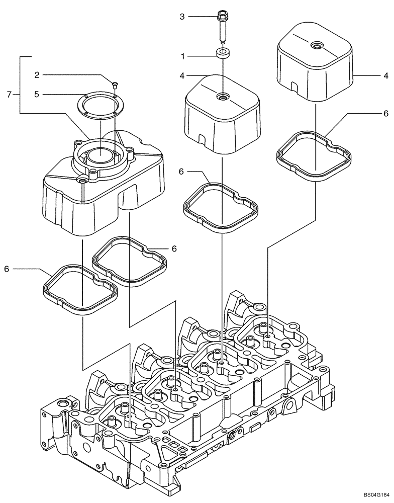 Схема запчастей Case 521D - (02-32) - CYLINDER HEAD - COVERS (02) - ENGINE