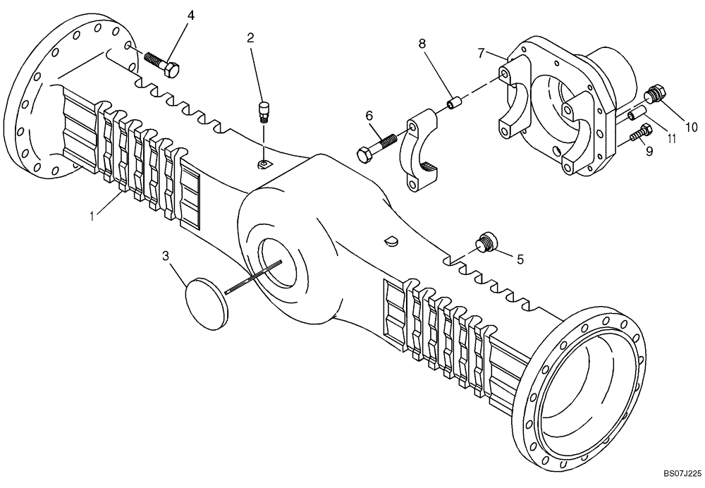 Схема запчастей Case 21D - (02.062[2988325000]) - FRONT AXLE HOUSING (25) - FRONT AXLE SYSTEM