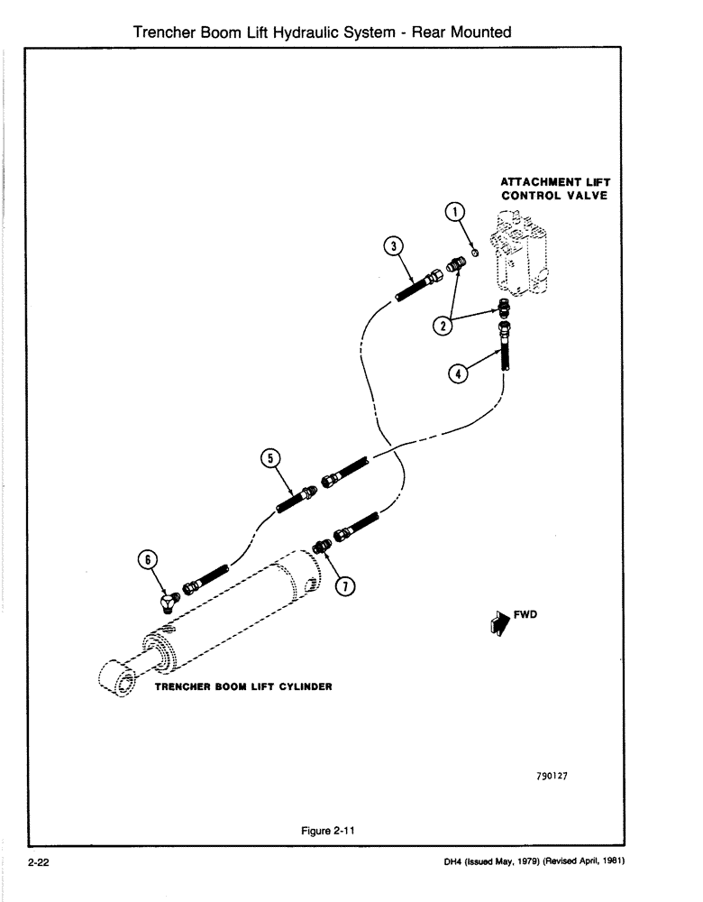 Схема запчастей Case DH4 - (2-22) - TRENCHER BOOM LIFT HYDRAULIC SYSTEM - REAR MOUNTED (35) - HYDRAULIC SYSTEMS