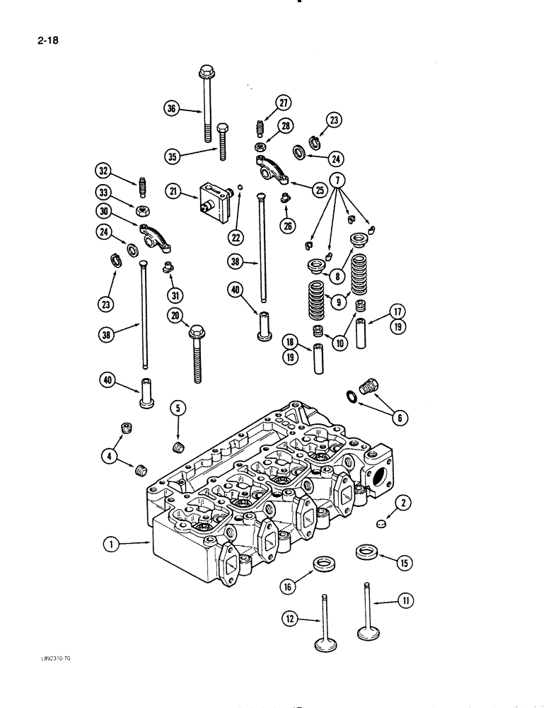 Схема запчастей Case W11B - (2-018) - VALVE MECHANISM, 4-390 ENGINE, 4T-390 ENGINE (02) - ENGINE