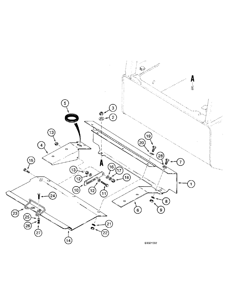 Схема запчастей Case 821B - (9-036) - BATTERY COVERS (09) - CHASSIS/ATTACHMENTS