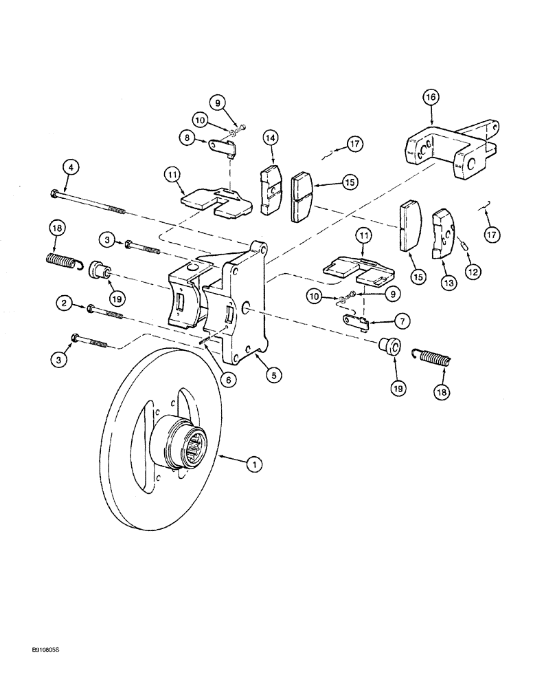 Схема запчастей Case 921 - (7-002) - PARKING BRAKE (07) - BRAKES