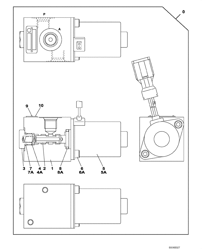 Схема запчастей Case CX800 - (08-252-00[01]) - VALVE SOLENOIDE - OPTIONAL - 3-WAY (08) - HYDRAULICS