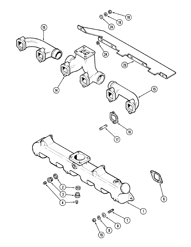 Схема запчастей Case 1187 - (032) - INTAKE MANIFOLD, 504BDT DIESEL ENGINE (01) - ENGINE