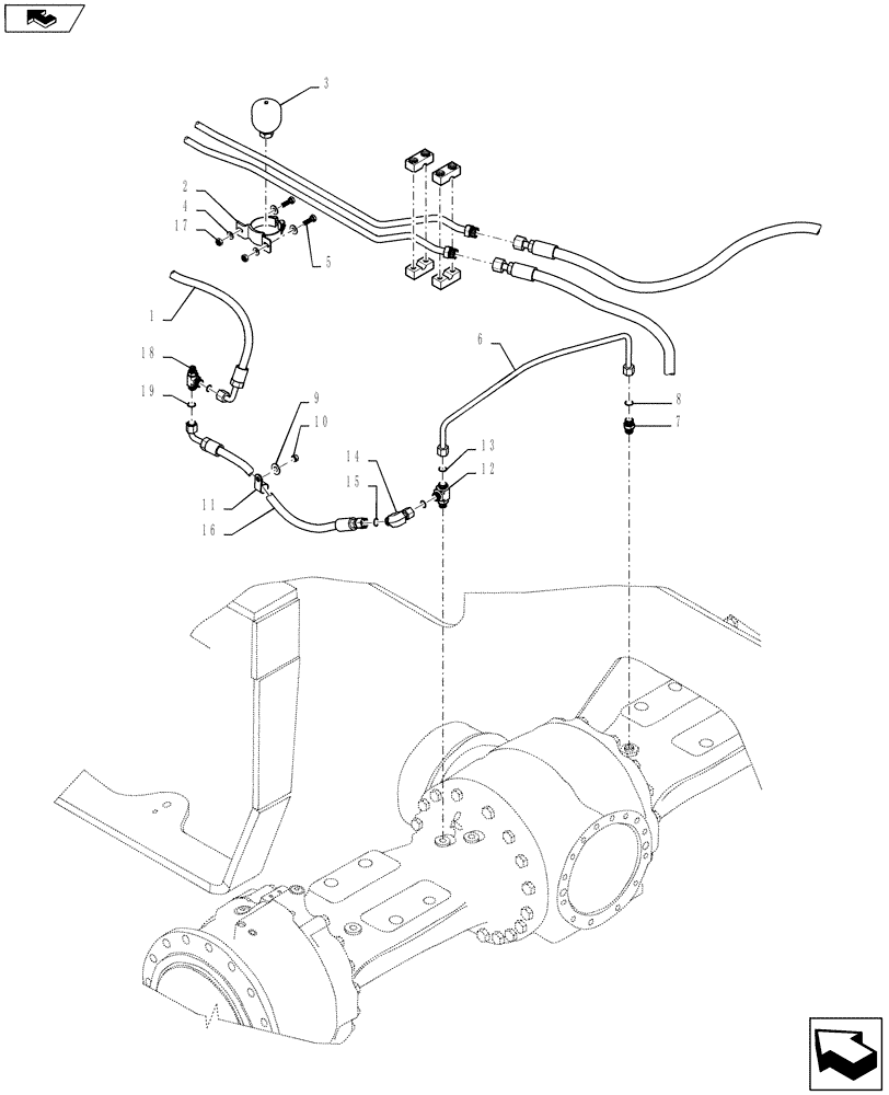 Схема запчастей Case 921F - (33.202.04) - MAIN BRAKE SYSTEM, REAR (33) - BRAKES & CONTROLS