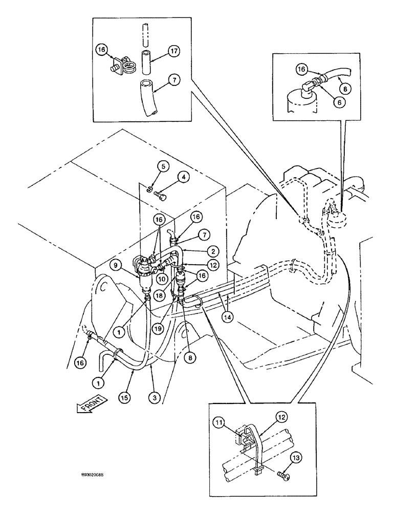 Схема запчастей Case 9010 - (3-04) - FUEL LINES (03) - FUEL SYSTEM