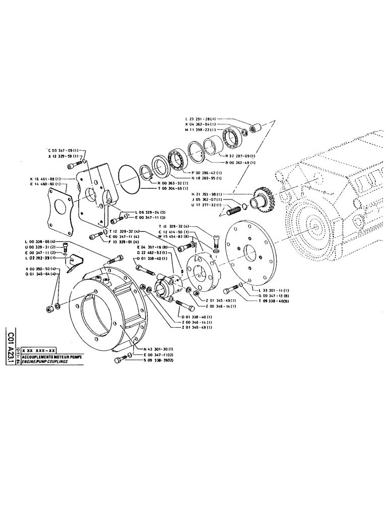 Схема запчастей Case 160CKS - (081) - ENGINE/PUMP COUPLINGS (01) - ENGINE