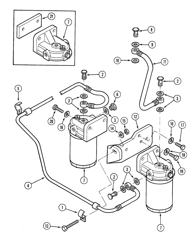 Схема запчастей Case 380B - (3-02) - FUEL FILTERS AND CONNECTIONS (03) - FUEL SYSTEM