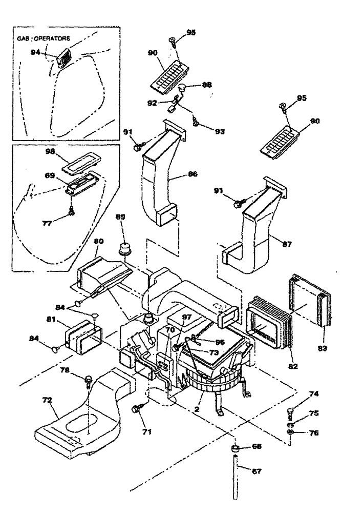 Схема запчастей Case CX350 - (09-063-00[01]) - AIR CONDITIONING - OPERATORS COMPARTMENT (09) - CHASSIS
